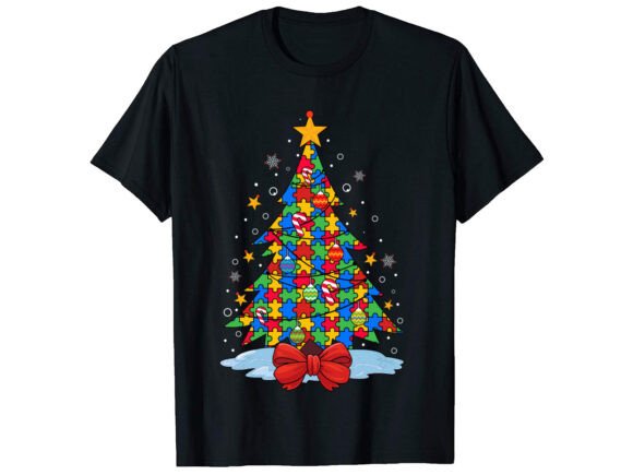 Autism Christmas T-shirt Design