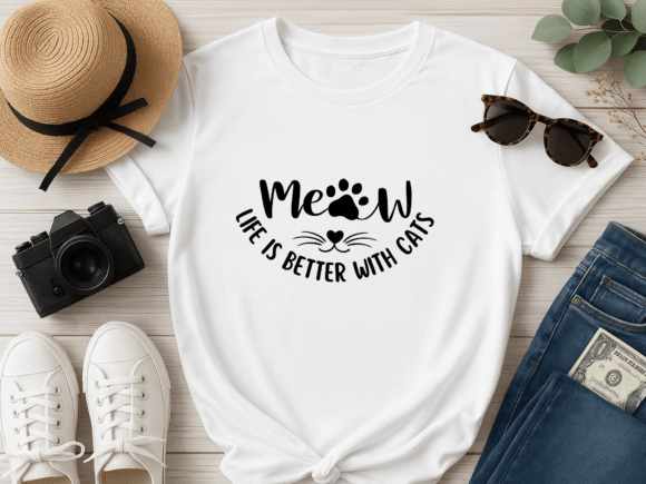 Cat Shirt Life Is Better with Cats SVG