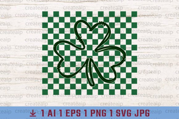 Checkered Shamrock St Patrick’s Day SVG
