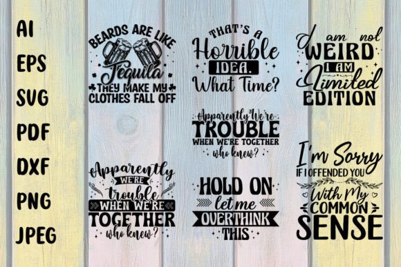 Funny Quote Typography SVG Design Bundle