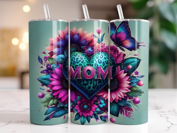 Mom 20oz Tumbler Wrap PNG Sublimation